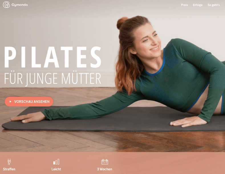 Gymondo Pilates für junge Mütter