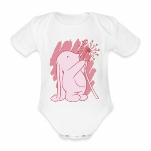 Baby Body "Hase mit Löwenzahn Blume"